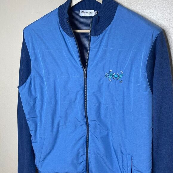 Peter Millar  Mens Large Blue Full Zip Jacket Crown Comfort - Picture 5 of 11
